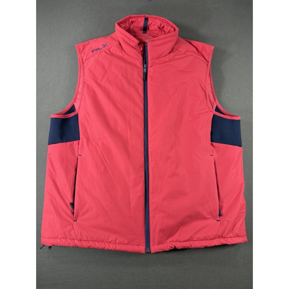 Ralph Lauren RLX Performance Vest Mens XL Coral Red Performance Water Repel Golf